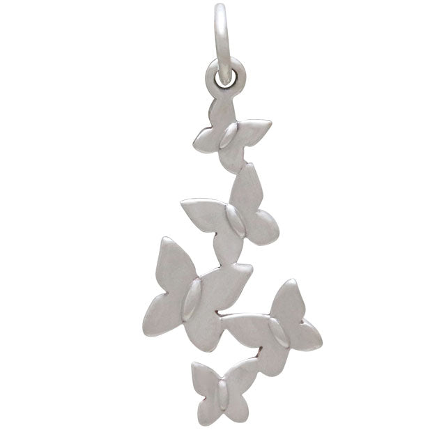 Sterling Silver Butterfly Cluster Charm - Poppies Beads n' More