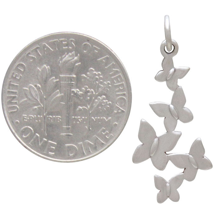 Sterling Silver Butterfly Cluster Charm - Poppies Beads n' More