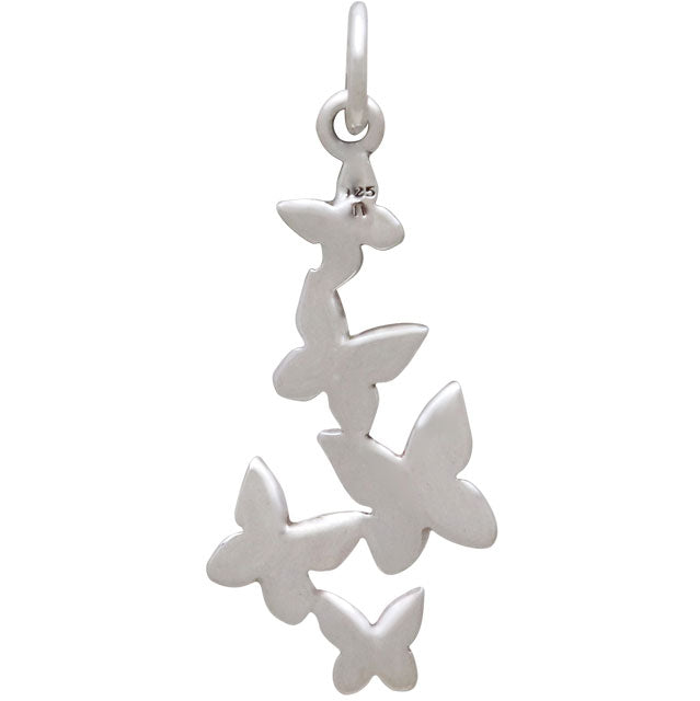 Sterling Silver Butterfly Cluster Charm - Poppies Beads n' More